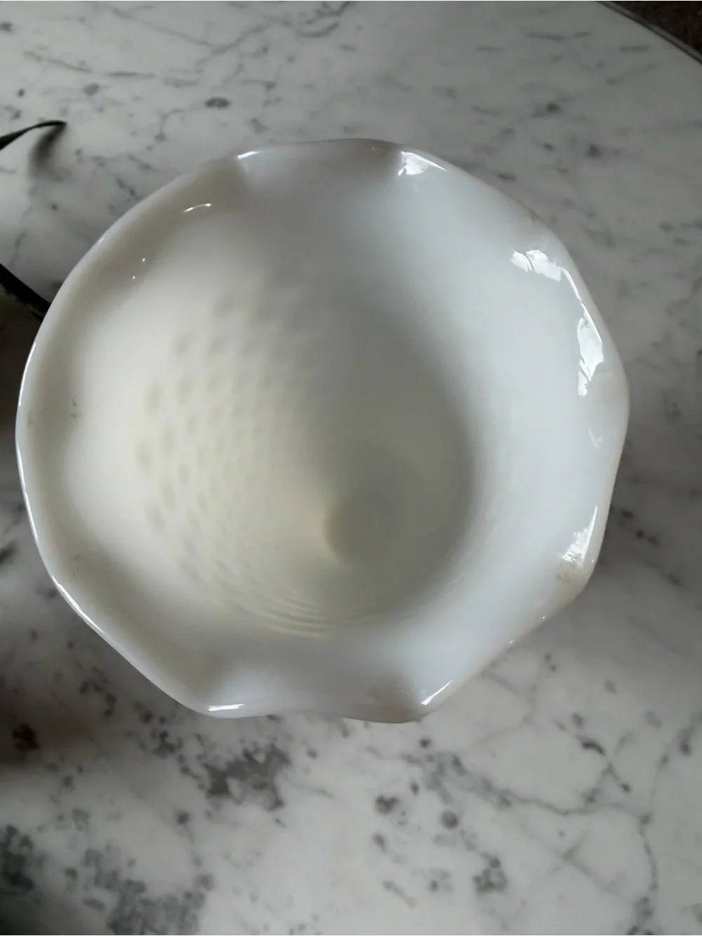 Anchor Hocking Hobnail Milk Glass Vase
